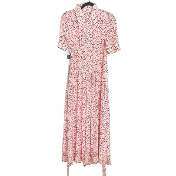 AlexaChung Red Beige Alice Shroom Tea Dress NWT US 8 - Picture 6 of 15